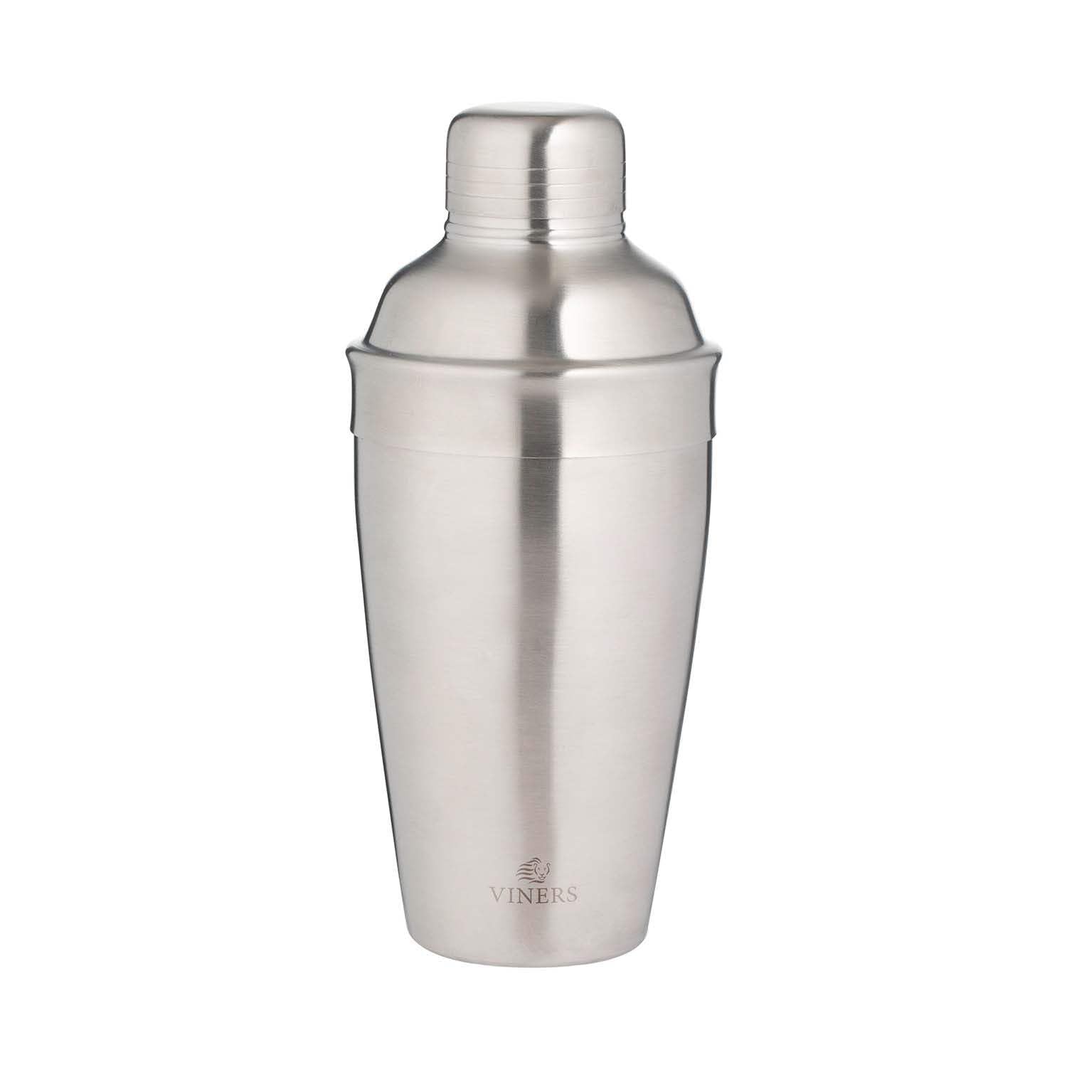 Viners Barware Brushed Silver Cocktail Shaker, 500ml