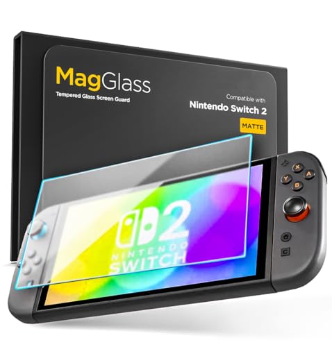 magglass Protector de pantalla mate para Nintendo Switch 2 (8 pulgadas), protector de pantalla de vidrio templado antirreflejos (2025)