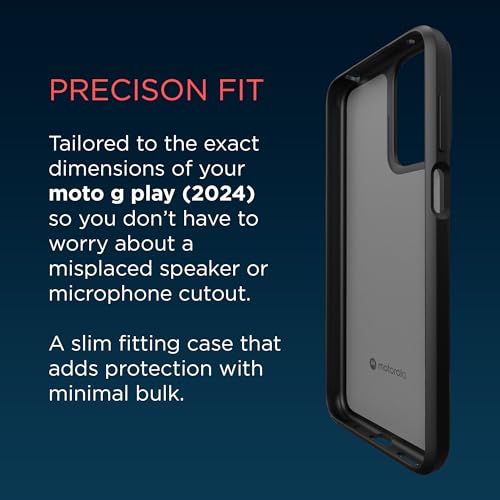 Image of Motorola Moto G Play (2024) Textured Protective Case- Black - Precision fit Shock Absorbing Cases for Enhanced Phone Grip, Style, Drop Protection for Your Moto G Play 2024