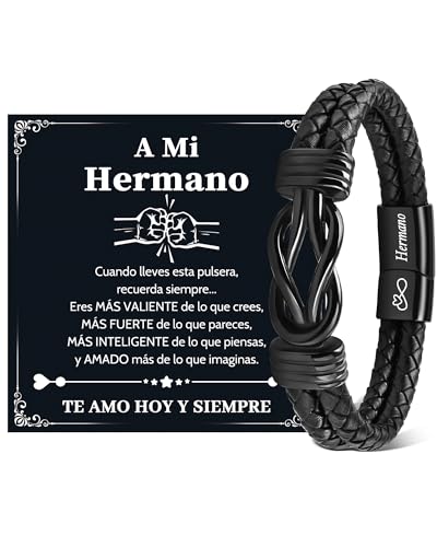 VU100 Presente para filho/homem/irmão pulseira de couro para homem inspiração presente de aniversário aniversário para menino namorado marido irmão, Aço inoxidável, No Gemstone