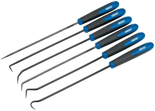 Draper 51764 Long Reach Hook and Pick Set, 24cm Length, 6 Pieces, Blue