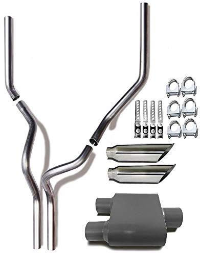 Dual Pipe Conversion Exhaust Kit fits: Ford f-150 truck 04 - 08 Short muffler