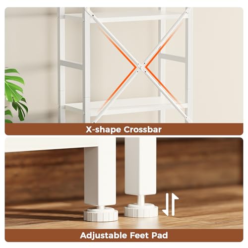Image of SUPERJARE Triple Bookshelf, Bookcase with 17 Open Display Shelves, Wide Book Shelf Book Case for Home & Office, 6 Tier, White