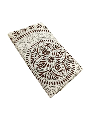 Image of SHRISTI CLOTHINGS Women's Hand Embroidered Cotton Silk Kantha Stitch Saree with Blouse Piece (SB420324 TWD82)