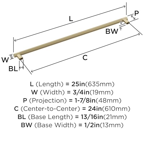 Amerock BP54072BBZ | Golden Champagne Appliance Pull | 24 inch (610mm) Center-to-Center Cabinet Handle | Bronx | Furniture Hardware by Amerock - Image 3