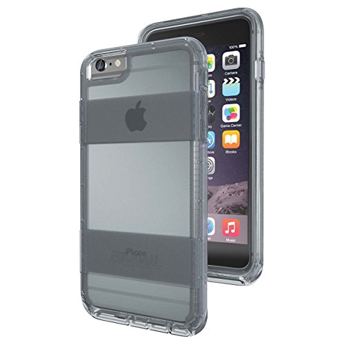 Pelican Voyager Rugged Cover Case with kickstand Belt Clip Holster for Apple iPhone 6 plus/6s plus Clear and Gray