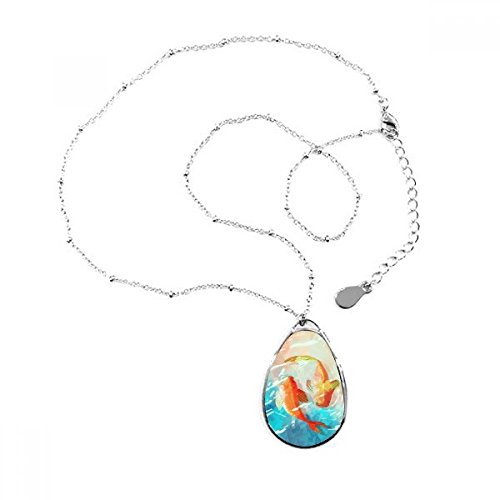 Cadeau décoration pendentif Koï rouge, le collier idéal pour les amoureux de culture zen