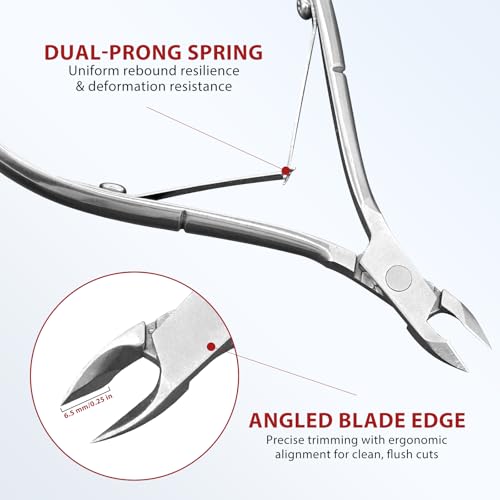 Delanie Nagelhautzange Set, Nagelhautschieber mit Gabel, Edelstahl Nagelhautentferner, Professionelles Werkzeug für Maniküre, Pediküre, für abgestorbene Haut und Nagelhaut, 3 Stück