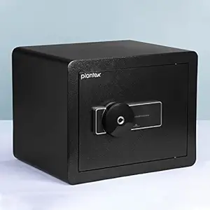 Plantex Digital Safe Locker for Home-Security locker with Fingerprint Sensor and Key lock/Safety Box for Home - Black - 38 Litres