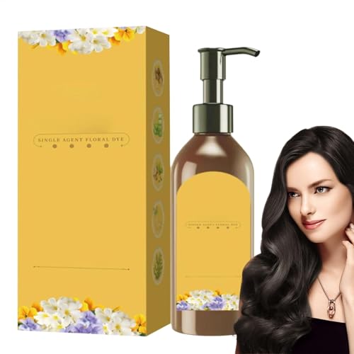 Champú de colores para cabello oscuro - tinte vegetal de dosis única, fragancia floral, color floral con plantas | páginas para colorear champú para cabello gris, tinte para el cabello N