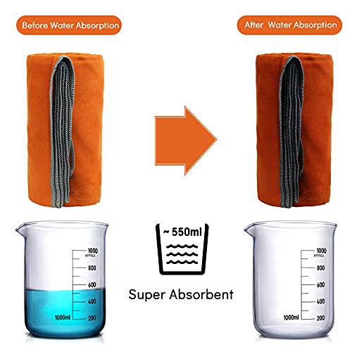 Syourself Microfiber Sports & Travel Towel With Travel Bag & Carabiner, Orange, S: 32"X16" 2Pack #TOP3