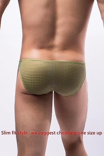 Men's Spandex Bikini Low Rise Eyelet Briefs Underwear2