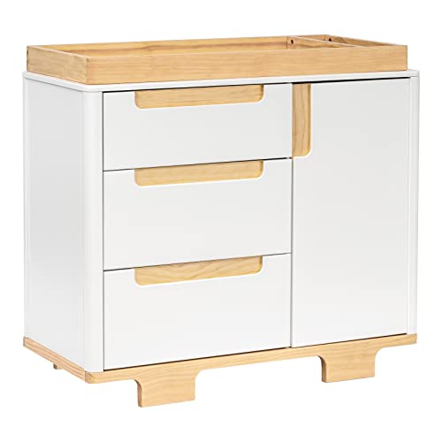 Image of Babyletto Yuzu 3-Drawer Dresser in White and Natural, Greenguard Gold Certified