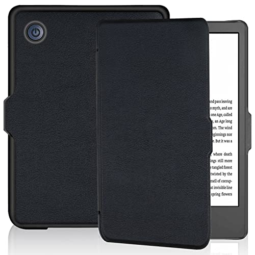 Miimall Compatible with Kobo Clara 2E Case, Ultra Slim Lightweight PU Leather Shell with Auto Sleep/Wake Function, Full Coverage Bumper Flip Cover for Kobo Clara 2E (6" 2022 Release)-Black
