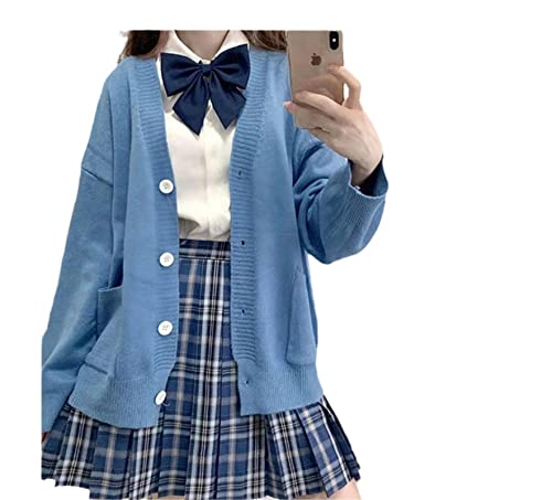 Womens Japanese Cute Kawaii Knitted Cardigan Sweater Cosplay Long Sleeve Button Down JK School Uniform Jacket4