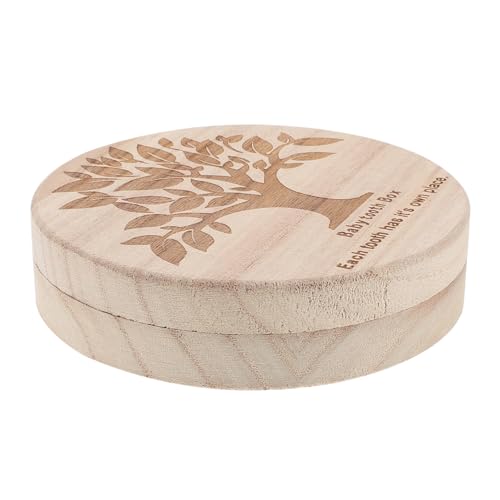 HANABASS Wooden Tooth Box Keepsake Holder for Newborn Teeth and Hair Lightweight Portable Storage for Milestones Safe and Smooth Surface for Easy Use