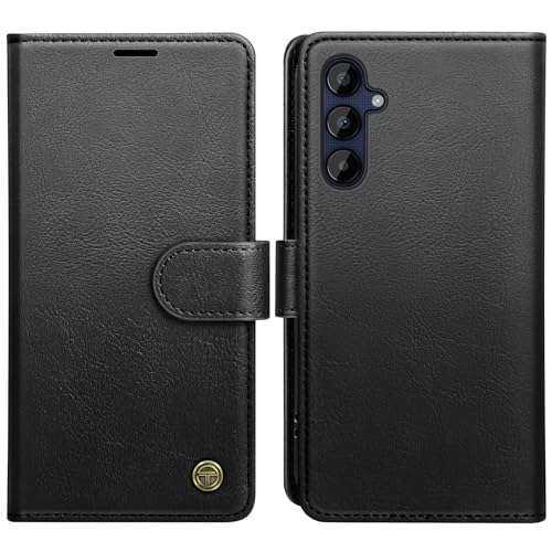 AIMOYU for Samsung Galaxy A25 5G Case Flip Wallet Leather Phone Case with [4 Card Slots] [Kickstand] [RFID Blocking] Magnetic Protective Shockproof Cover for Samsung A25 Phone Case - Black