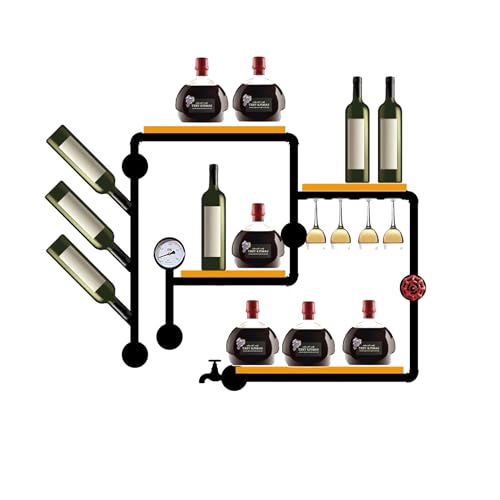 Étagère murale pour bouteilles de vin et verre suspendu