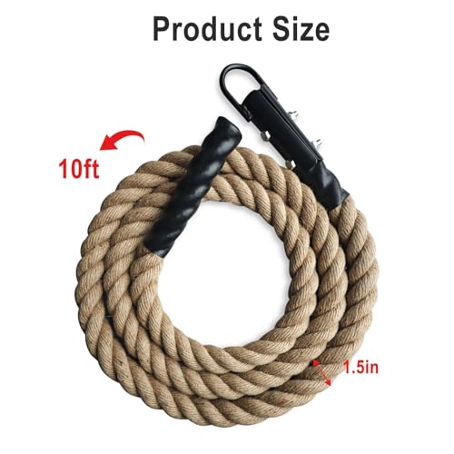Gym Climbing Rope for Strength Training & Fitness Workout - 10ft Exercise Rope for Climbing Training Home Gym - Image 3