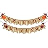 Friendsgiving burlap banner rustic thanksgiving friends giving turkey pumpkin bunting party supplies fireplace mantle decor  urban country home decor
