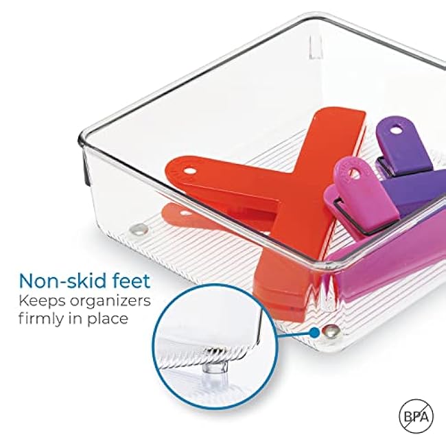 iDesign 52630M2 Kitchen Drawer Organizer for Silverware InterDesign Linus, Large, 2 Count