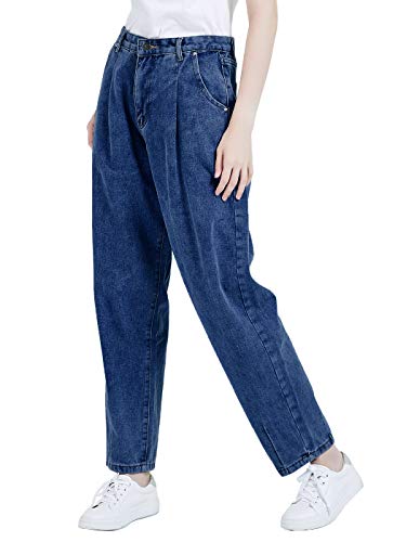Anna-Kaci Women's Classic Mid Rise Boyfriend Cropped Denim Jeans Loose Harem Pants4