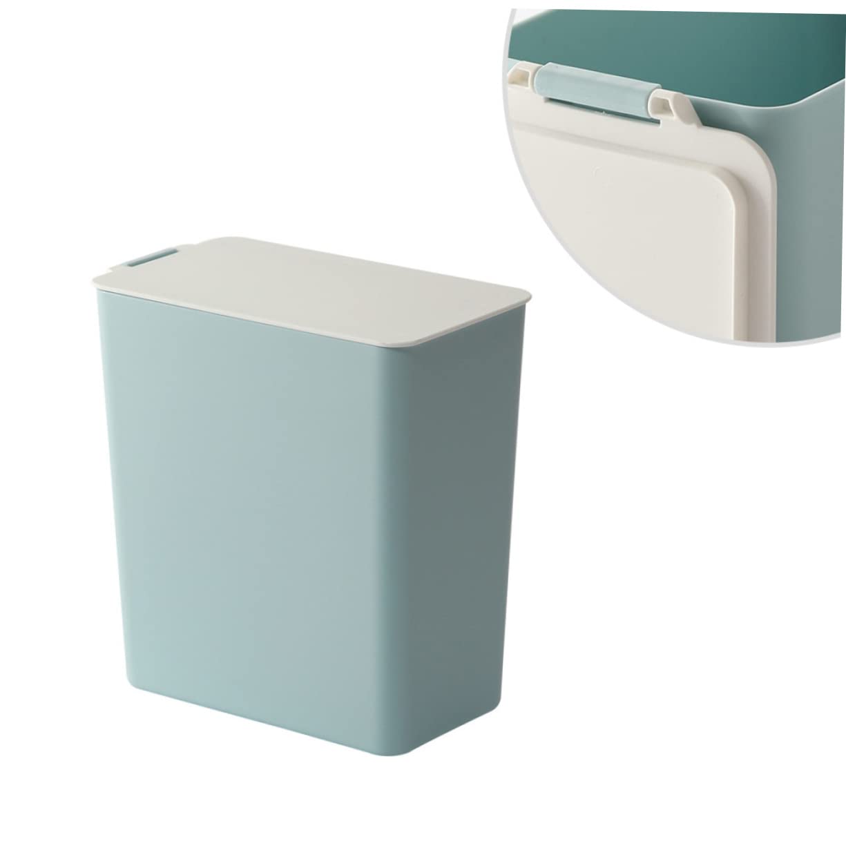MAGICLULU Desktop Mini Garbage Can Lid Compact Plastic Waste Container for Home Office Blue Stylish and Practical Desk Trash Bin for Spaces for Recycling and Daily Use