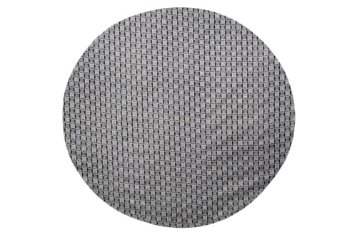 Image of The Furnishing Tree Round Elastic Fitted Center Tpoy Table Cover WxL 24x24 Inches Basketweave Pattern Grey