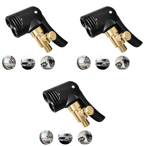 Image of STHIRA Universal Valve Adapter for Tyre Air Pump 2 in 1 Adaptors Durable Converter for Schrader Presta Multi-Purpose Car Bike Motorcycle Tires 3 PCS