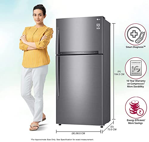 LG 630 L 3 Star Frost Free Inverter Hygiene Fresh+ Double Door Refrigerator (GR-H812HLHQ, Platinum Silver 3, Door Cooling+)- 2022 Model - Image 3