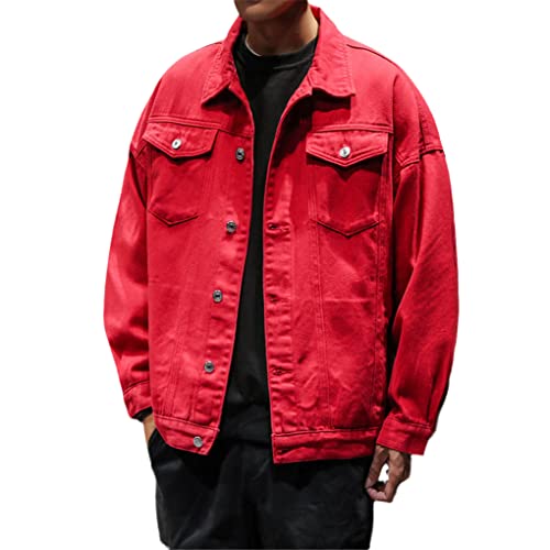 SaoBiiu Denim Jackets For Men Long Sleeve Jean Jacket Autumn Casual Loose Coats