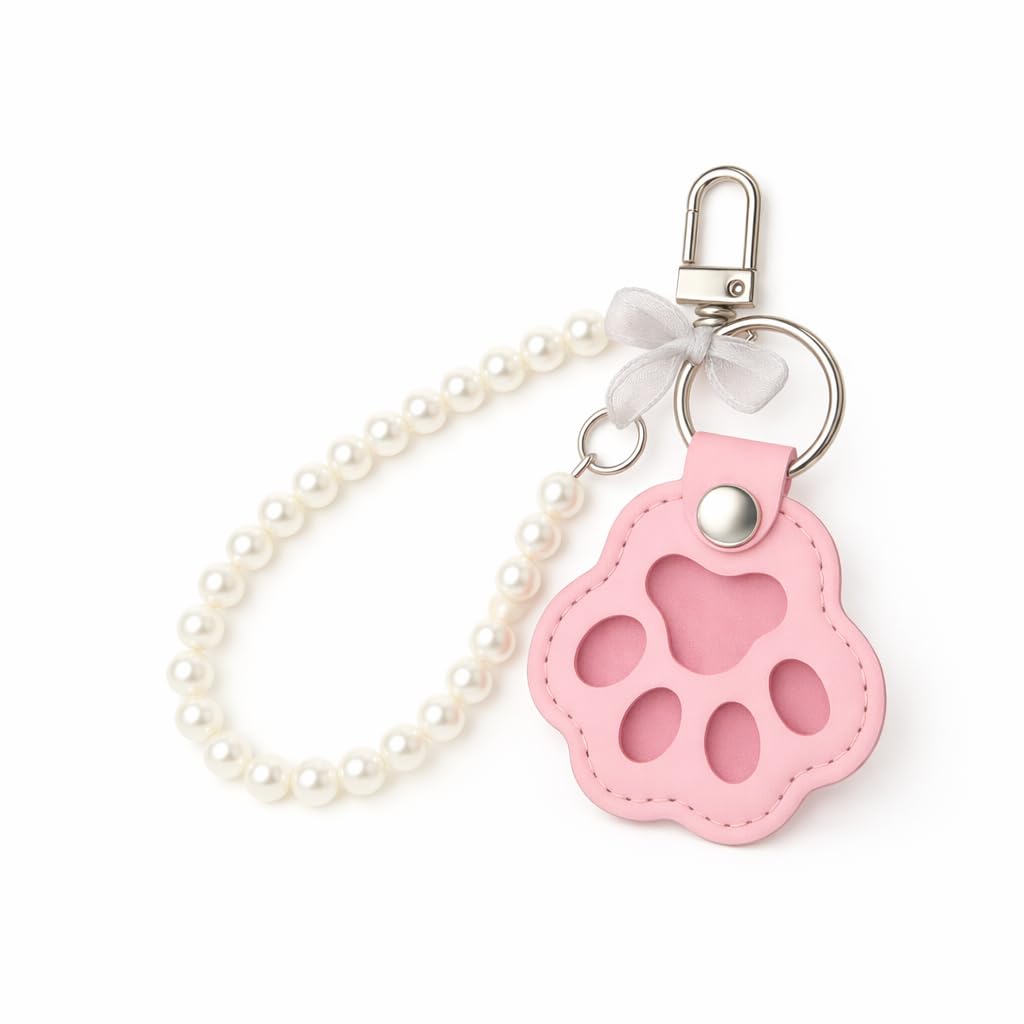 RAYGU dog fur keepsake hair keyring pet keyring memorial leather keychain dad gifts dog cat memorial gifts paw print kit loss gifts(pink)