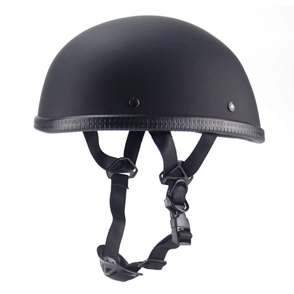 EMUR DOT Certified Ultralight Beanie Half Helmet, Lightweight Cool German Style Helmets, Men Women Low Profile Retro Skull Cap Open Face Motorcycle Helmets for Scooter Moped Chopper