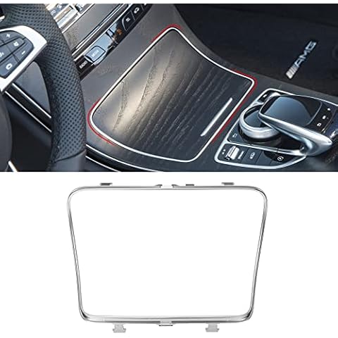 TTCR-II Compatible With Mercedes Benz Center Cup Holder Trim, For C Class GLC Class Center Console Cup Holder Trim Chrome Replacement, For 2015-2021 W205 C300 C400 C63 and 2016-2023 W253 GLC 300 Cover