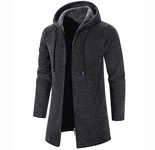 SKYWPOJU Hooded winterjas jas mannen lange slim fit mannen jas winter premium zakelijke jas mannen wol wollen jas mannen lange trenchcoat jas windjack