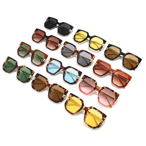 Retro Oversized Sunglasses for Women Men Trendy Chic 80s 90s Square Sun Glasses UV4004