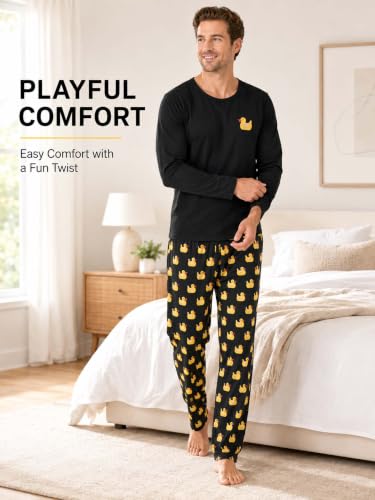 Image of Yoimira Mens Soft Pajama Set Short /Long Sleeve 2 Piece PJs with Pockets