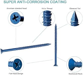 3/16 x 3-1/4" Flat Head Concrete Screw Anchor, for Anchoring to Masonry, Block or Brick (100Pcs)