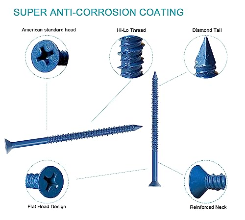 3/16 x 3-1/4" Flat Head Concrete Screw Anchor, for Anchoring to Masonry, Block or Brick (100Pcs)