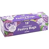 DecoPac Disposable Pastry Bag, Piping Bags with Non-Slip Outer Surface, Pack of 100 Clear Bags - 18 Inch