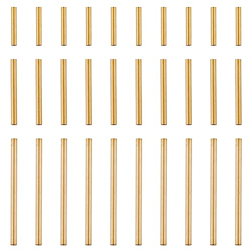 DICOSMETIC 60Pcs 3 Sizes Noodle Spacer Beads Long Noodle Tube Beads Straight Tube Beads Macrame Spacer Bead Bugle Beads 10/15/25mm Stainless Steel Beads for Bracelets Jewelry Making