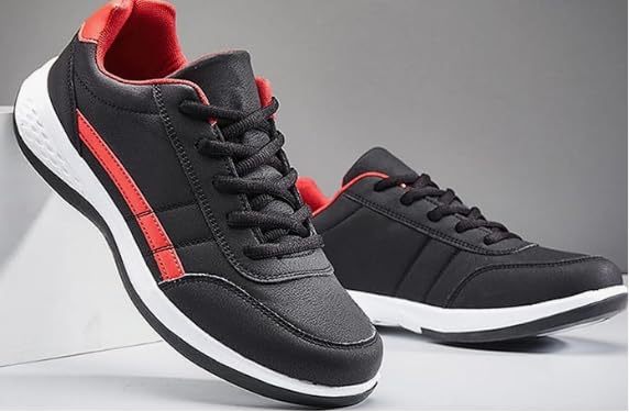 Men Orthopedic Shoes Lace-Up Sneakers,Extended Width Foot and Heel Comfortable Breathable Anti-Slip Low Top Walking Shoes4