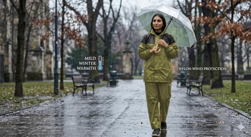 Image of Ranger Unisex 1 Set Rain Suit with Hooded Jacket & Trouser | TPU Coated Bike Riding Wear with Seam Sealed Protection
