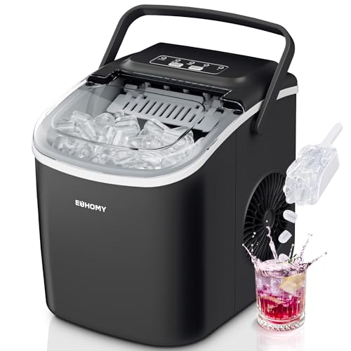 EUHOMY Eiswürfelmaschine Klein, 12KG Eiswürfelbereiter Ice Maker, 9 Würfel in 6 Minuten fertig...