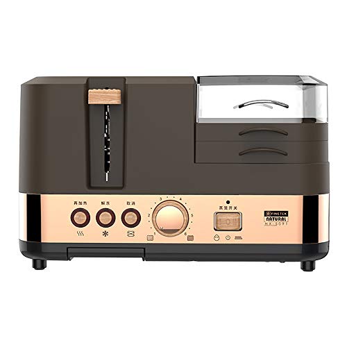 Elektrische Multifunktions-Frühstücksmaschine Brotbacken 2 Scheiben Toaster Ofen Eier Dampfer Wurst Omelett Bratpfanne Grill,A