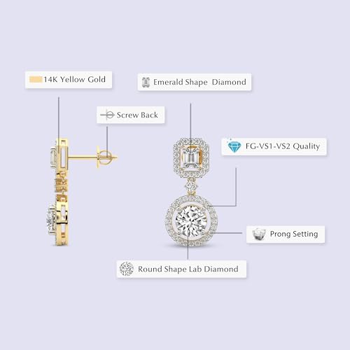 1 To 10 IGI Certified Lab Grown Diamond | 14K Or 18K in White, Yellow Or Rose Gold | Stardust Dangles Lab Diamond Earrings | Prong Settings | FG-VS1-VS2 Quality Friendly Diamonds2