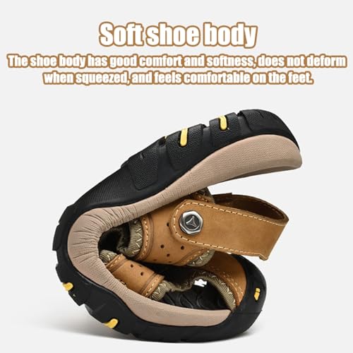 Hiking Sandals for Men Waterproof Closed Toe Water Sandals Athletic Outdoor Sandals Adjustable Summer Sandals for Beach Sport Fishing Walking2