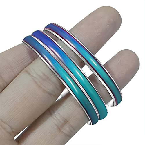 Image of Charm Color Change Mood Bracelet Temperature Sensing Color Changing Stainless Steel Mood Bracelet Thermochromic Bracelets Gift For Girls