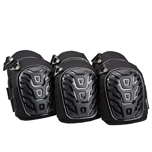 Amazon Basics Professional Gel Cushion Knee Pads - 6 Pair, Black
