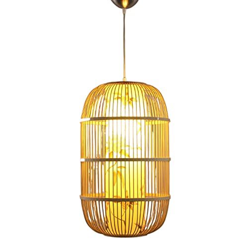 Suspension chic style d'Asie du Sud-Est en luminaire cylindrique robuste pour intérieur raffiné
